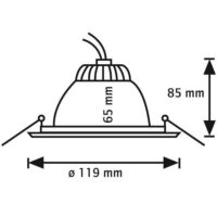 Rutec 55909 Druckguss Einbaustr.IP43 starr - chrom matt - for JC