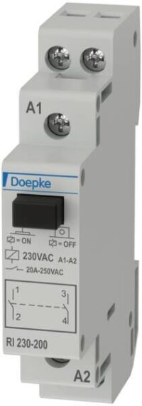 DOEPKE Installationsrelais 1TE mech Reiheneinbaugerät RI 230-200 2S 230V/AC 20A 207-253V AC