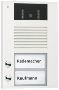 TCS Tür Control Video color Außenstation 2Tast 1reih Aufputz weiß AVD14023-0018