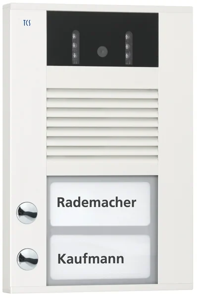 TCS TCS Tür Control Video color Außenstation 2Tast 1reih Aufputz weiß AVD14023-0018