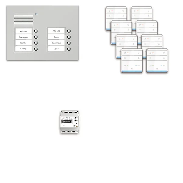 TCS TCS Tür Control pre:pack Audio Unterputz 8 Wohneinheiten mit Außenstation PUK PPUF08/2-EN/01
