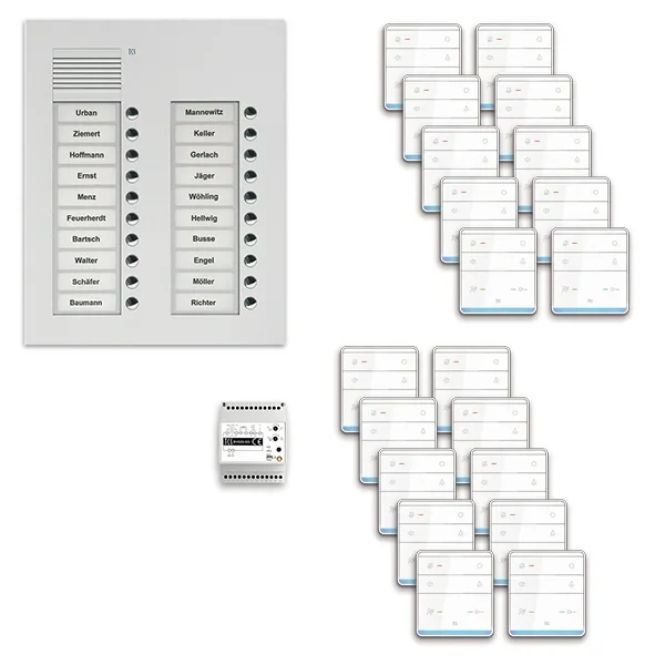 TCS TCS Tür Control pre:pack Audio Unterputz 20 Wohneinheiten mit Außenstation PUK PPUF20/2-EN/01
