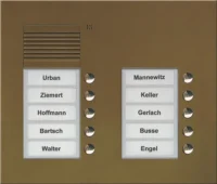 TCS Tür Control Audio Außenstation PUK 10 Tasten 2-spaltig Unterputz PUK10/2-EB
