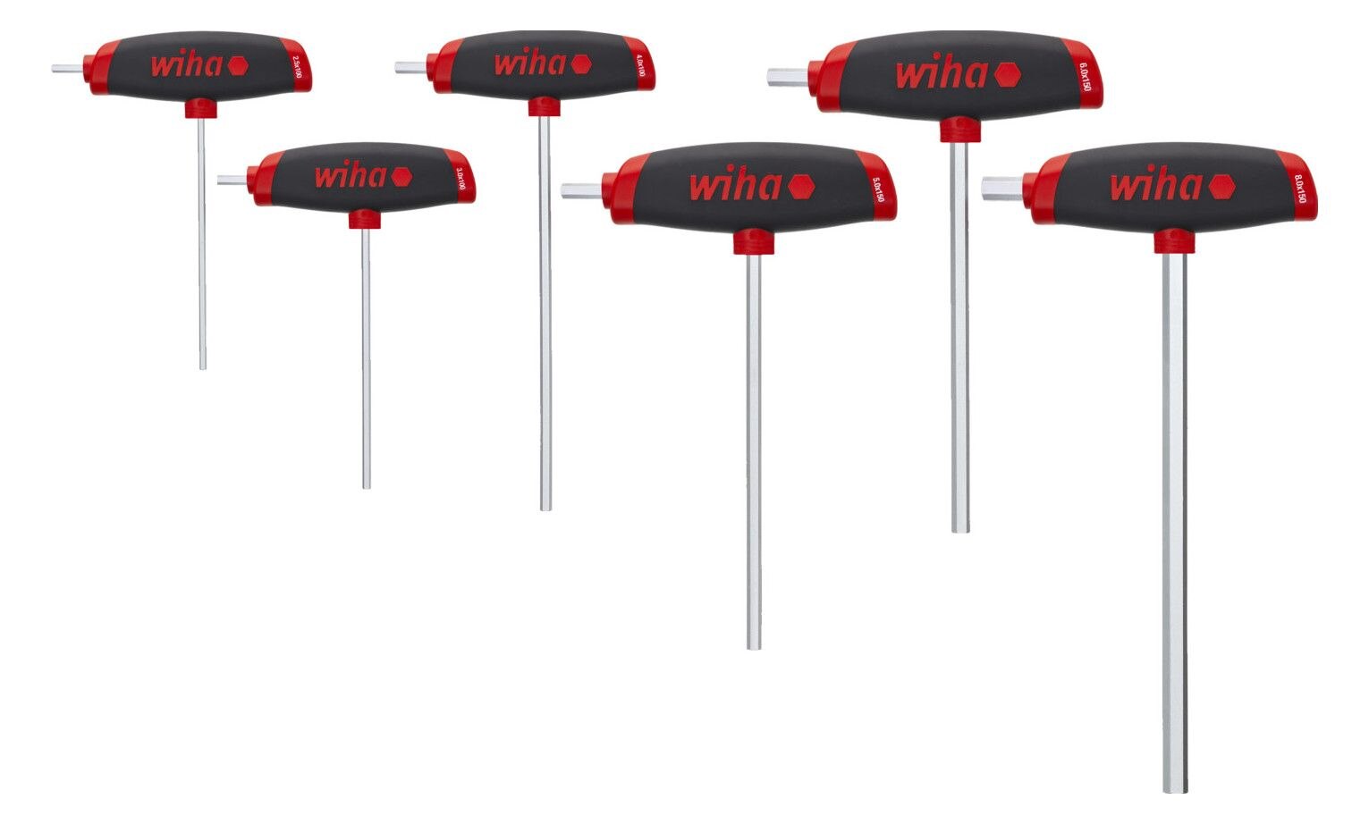 Wiha 45620 Stiftschlüssel mit Quergriff Set ComfortGrip 6kant 6-tlg m 45620