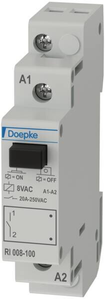 Doepke DOEPKE Installationsrelais 1TE mech Reiheneinbaugerät RI 008-100 1S 8V/AC 20A 7,2-8,8V AC
