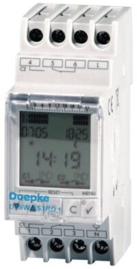 DOEPKE Schaltuhr digi 230-250VAC 2kan DTSW ASTRO 1 87600h 2TE Reiheneinbaugerät 24h Prog