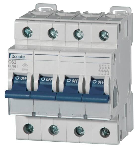 DOEPKE Leitungsschutzschalter UC C 63A DLS 6I C63-4 10KA 4p 400V 4TE 50Hz IP20