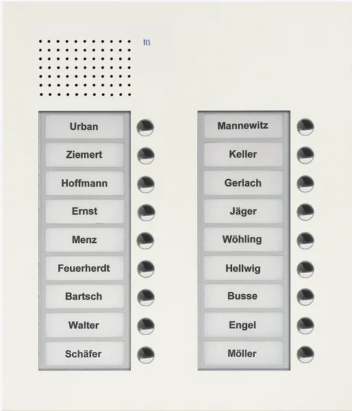 TCS TCS Tür Control Audio Außenstation PUK 18 Tasten 2-spaltig Unterputz PUK18/2-WS