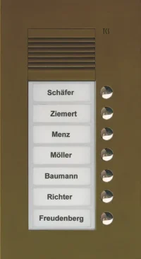 TCS Tür Control Audio Außenstation PUK 7 Tasten 1spaltig Unterputz b PUK07/1-EB