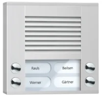 TCS Tür Control Audioaußenstation 2-reihig 4 Tasten Aufputz silber PES04-EN/04