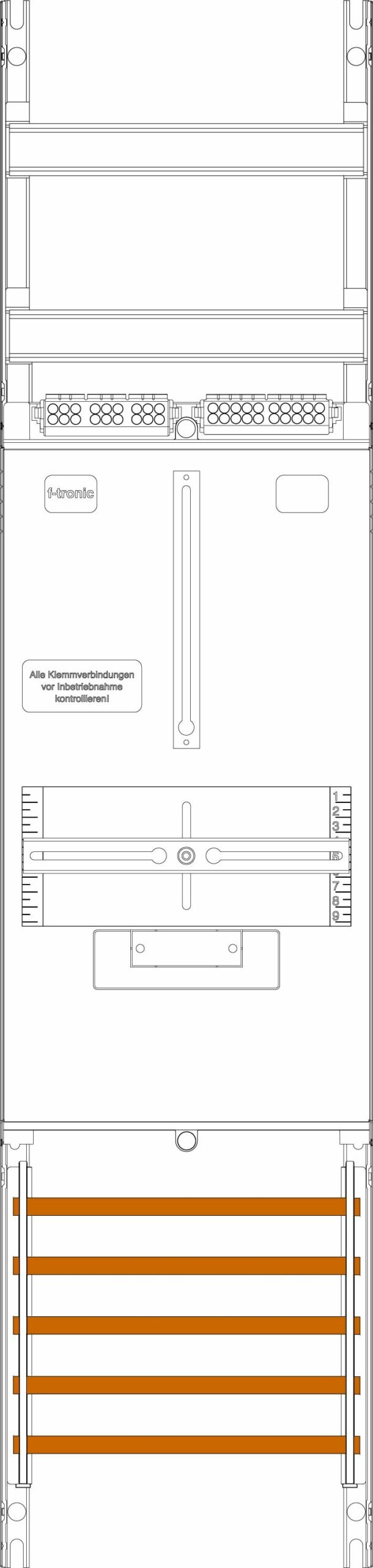 F-Tronic F-Tronic Komplettfeld 1Z 3PBf mit Verdr Z1B 1050x250mm SS_5p 300mm