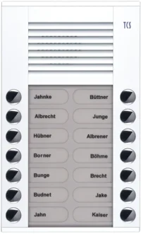 TCS Tür Control Audioaußenstation 2-reihig 14 Tasten Aufputz weiß PES14-WS/04