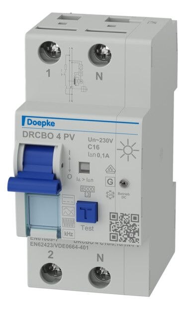 DOEPKE FI/LS-Schutzschalter C16 1-polig+N B+ DRCBO 4 C16/0,10/1N-PV 0,1A 6kA 2,5TE
