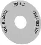 Eaton (Moeller) Not-Aus-Schild 3sprachig, gelb SRT1
