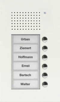 TCS Tür Control Audio Außenstation PUK 6 Tasten 1spaltig Unterputz w PUK06/1-WS