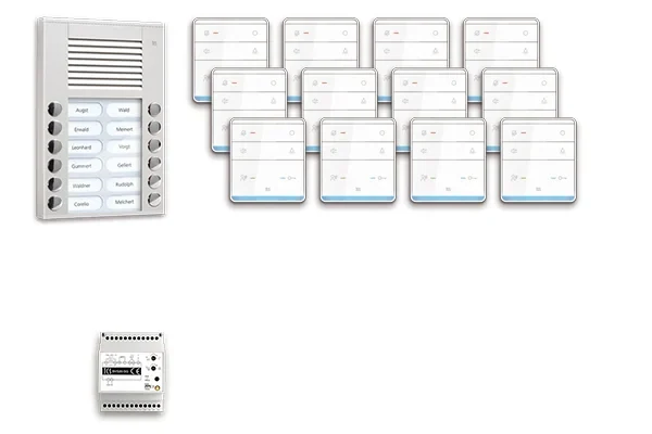 TCS TCS Tür Control pre:pack Audio Aufputz 12 Wohneinheiten mit Außenstation PES PPAF12-EN/01