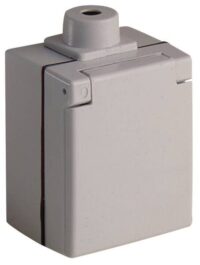 ABL Perilex-Steckdose 16A Aufputz IP44 Klappdeckel 2441 hfr grau Kunststoff-Gehäuse RAL7035