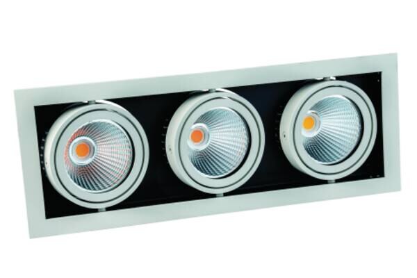 Rutec schwenk-drehbar quadr. 900mA 31W IP20-weiß 3-Flammig CORU-80K LED-Einbaustrahler