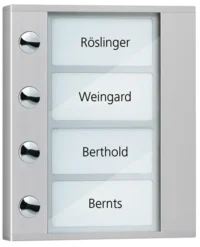 TCS Tür Control Audioaußenstation 1-reihig Erw. 4 Tasten silber PDT04-EN/04