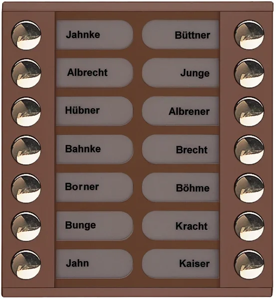 TCS TCS Tür Control Audioaußenstation 2-reihig Erw.14 Tasten bronze PET14-EB/04