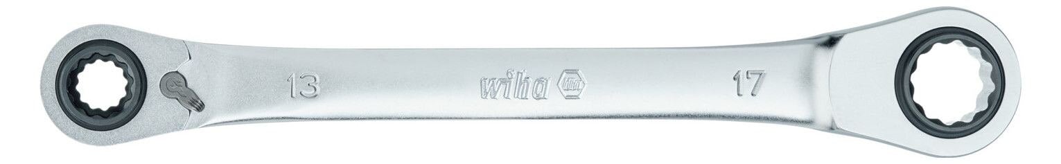 Wiha 45421 Doppelring-Ratschenschlüssel 4 in 1 umschaltbar 10mmx17mm