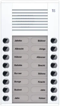 TCS Tür Control Audioaußenstation 2-reihig 16 Tasten Aufputz weiß PES16-WS/04