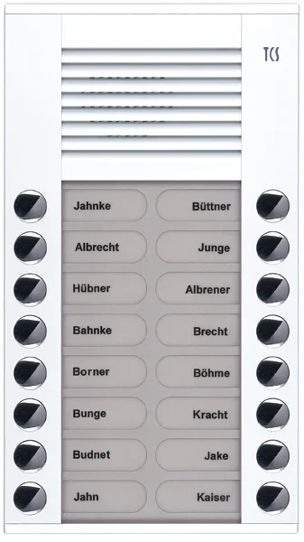 TCS TCS Tür Control Audioaußenstation 2-reihig 16 Tasten Aufputz weiß PES16-WS/04