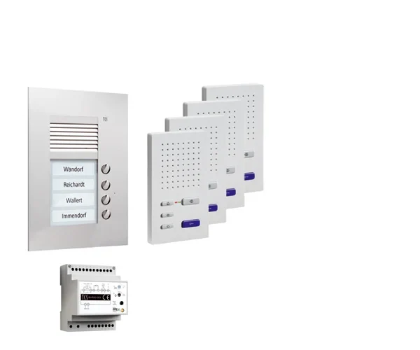 TCS TCS Tür Control Paketlösung Unterputz 4 Wohneinheiten z hörerl Freisprech. PPUF04-EN/02