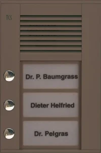 TCS Tür Control Audioaußenstation1-reihig 3 Tasten Aufputz bronze PDS03-EB/04
