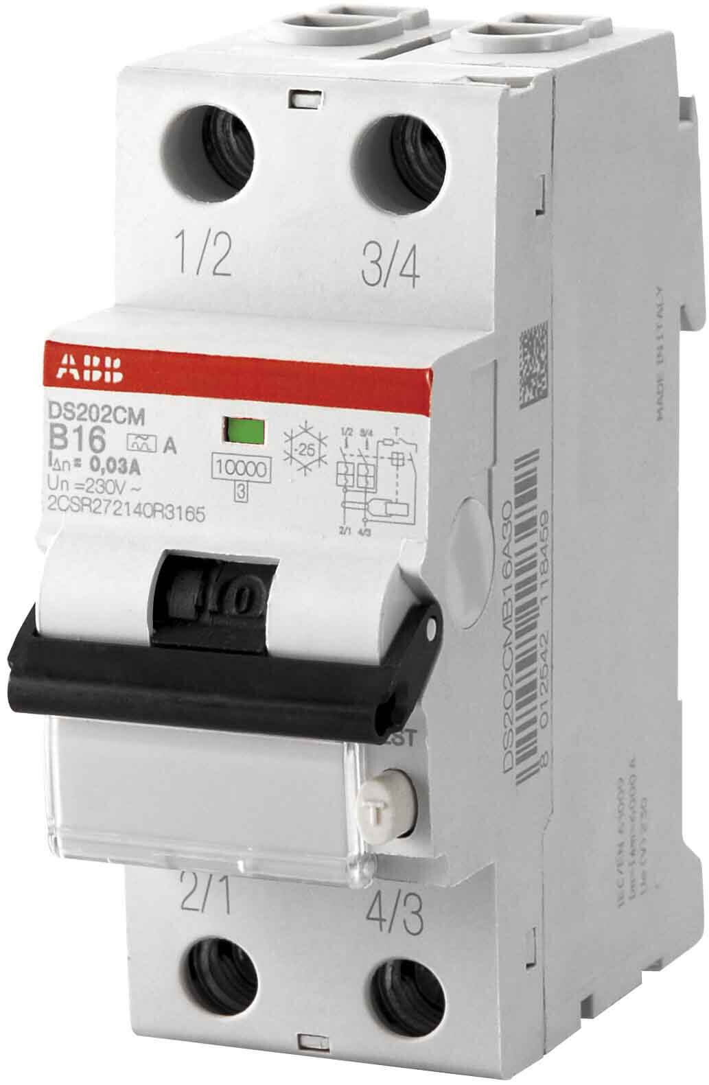 ABB Stotz S&J FI/LS-Schalter 10kA, 2-polig DS202CMA-B20/0,03
