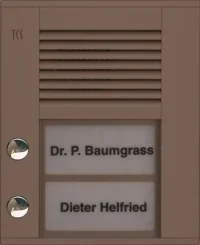 TCS Tür Control Audioaußenstation1-reihig 2 Tasten Aufputz bronze PDS02-EB/04