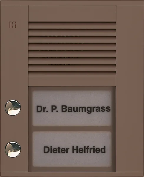 TCS TCS Tür Control Audioaußenstation1-reihig 2 Tasten Aufputz bronze PDS02-EB/04