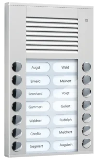 TCS Tür Control Audioaußenstation 2-reihig 14 Tasten Aufputz silber PES14-EN/04