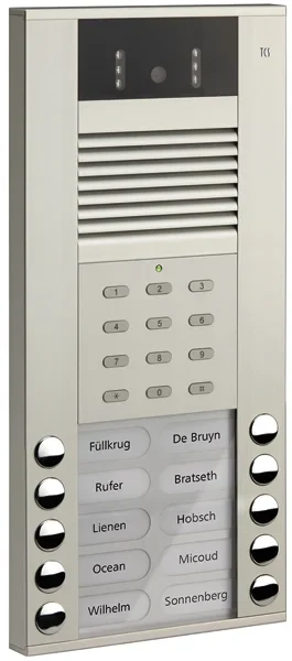 TCS TCS Tür Control Video color Außenstation 10Tast 1reih Aufputz si AVE54103-0010