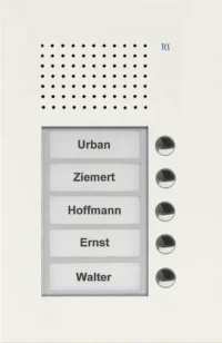 TCS Tür Control Audio Außenstation PUK 5 Tasten 1spaltig Unterputz w PUK05/1-WS