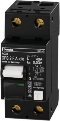 DOEPKE FI-Schutzschalter F 2-polig 230V 40A DFS2 040-2/0,03-F Audio 0,03A 2TE Reiheneinbaugerät