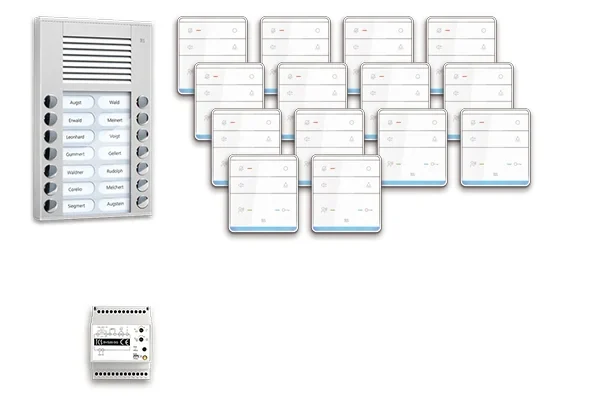 TCS TCS Tür Control pre:pack Audio Aufputz 14 Wohneinheiten mit Außenstation PES PPAF14-EN/01