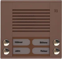 TCS Tür Control Audioaußenstation 2-reihig 4 Tasten Aufputz bronze PES04-EB/04