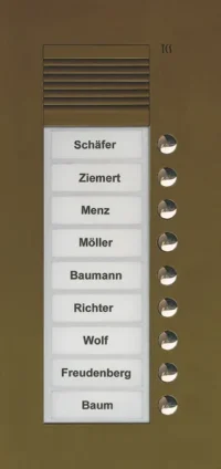 TCS Tür Control Audio Außenstation PUK 9 Tasten 1spaltig Unterputz b PUK09/1-EB