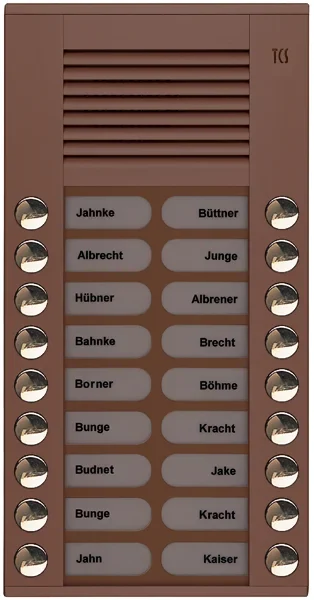 TCS TCS Tür Control Audioaußenstation 2-reihig 18 Tasten Aufputz bronze PES18-EB/04