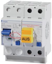 DOEPKE FI-Schutz mit Zusatz 2-polig 230V 63A DFS2 063-2/0,03-A TWIN 0,03A Reiheneinbaugerät A 4TE
