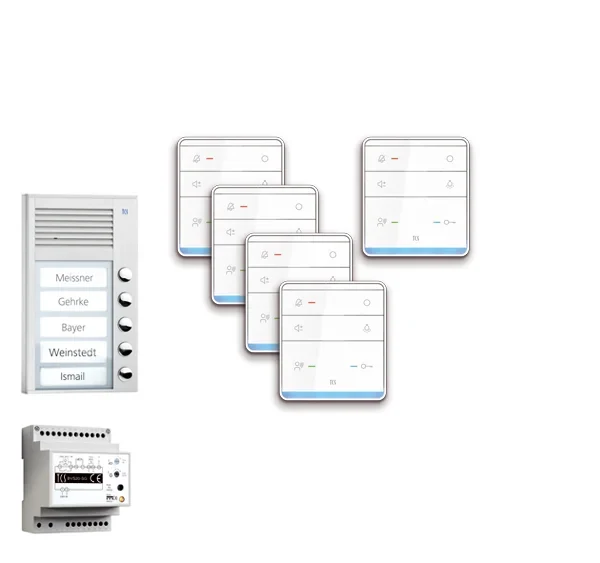 TCS TCS Tür Control pre:pack Audio Aufputz 5 Wohneinheiten mit Außenstation PAK PPAF05-EN/01