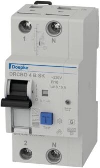 DOEPKE FI/LS-Schutzschalter B16 2-polig 0,1A DRCBO 4 B16/0,10/1N-B SK B 6kA 2,5TE 1-polig