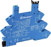 Finder Fassung mit Zugfederklemme 12VDC blau 93.51.7.024