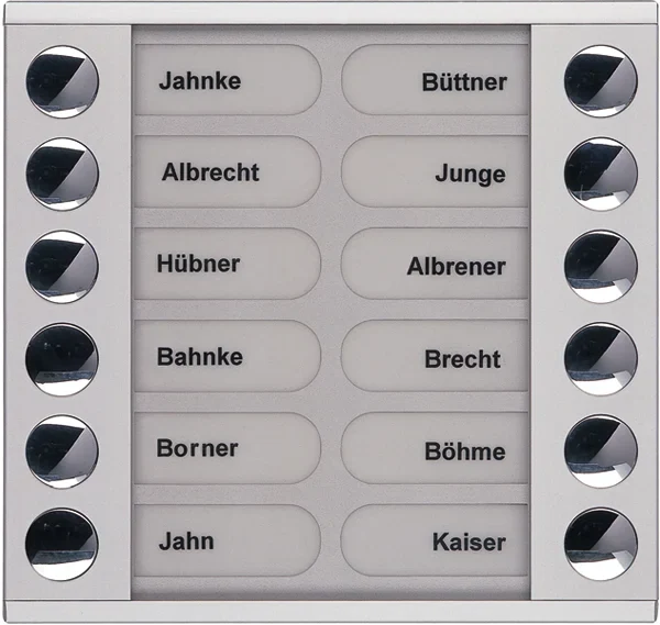 TCS TCS Tür Control Audioaußenstation 2-reihig Erw.12 Tasten silber PET12-EN/04