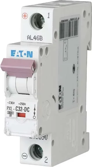 Eaton (Installation) Leitungsschutzschalter 32A,1-polig, Steckklemme C, DC PXL-C32-DC