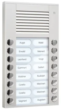 TCS Tür Control Audioaußenstation 2-reihig 16 Tasten Aufputz silber PES16-EN/04