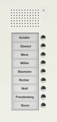 TCS Tür Control Audio Außenstation PUK 9 Tasten 1spaltig Unterputz w PUK09/1-WS