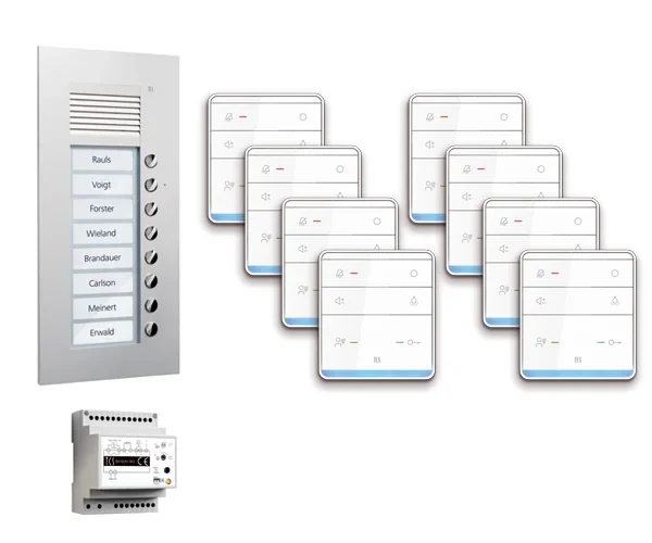 TCS TCS Tür Control pre:pack Audio Unterputz 8 Wohneinheiten mit Außenstation PUK PPUF08-EN/01