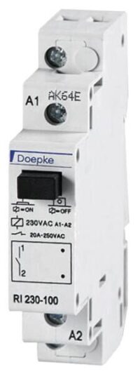 DOEPKE Installationsrelais 1TE mech Reiheneinbaugerät RI 230-100 1S 230V/AC 20A 207-253V AC